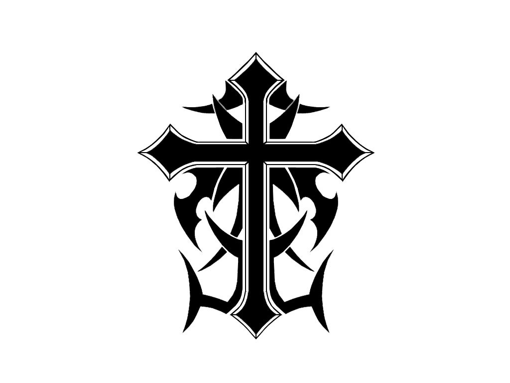 1024x768 Collection Of Simple Cross Tattoo Outlines Images In Collection
