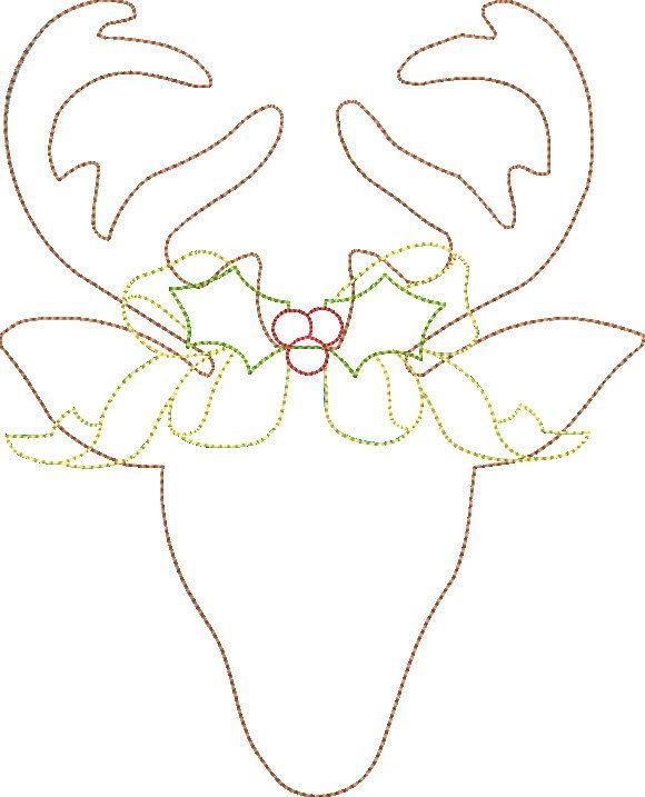 580x717 Simple Deer Head With Bow Applique Triple Bean Artofit