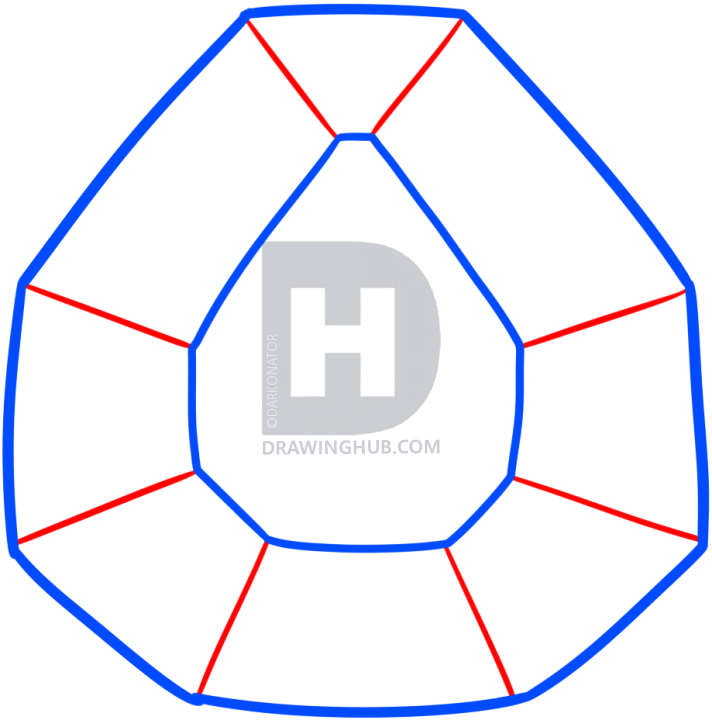 712x720 How To Draw A Minecraft Diamond, Step