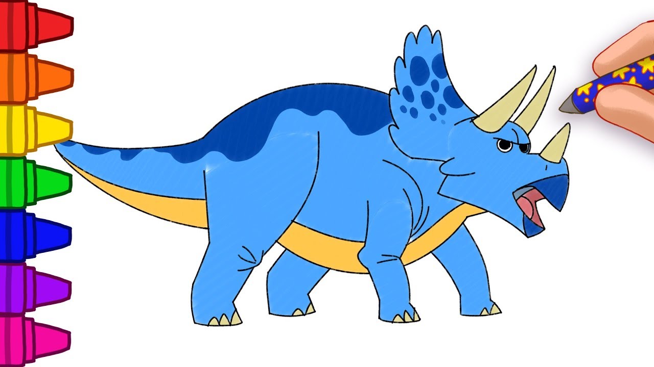 1280x720 How To Draw A Dinosaur For Kids Learn To Draw Triceratops Club