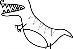 236x157 Dinosaur Drawing Clipart Pages T Rex Template Cute Rawr Simple