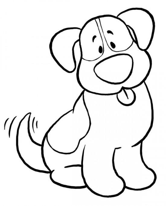 550x682 Dog Drawing For Kids With Colour