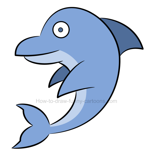529x555 How To Draw A Simple Dolphin