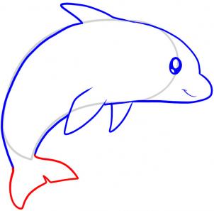 302x297 How To Draw How To Draw A Dolphin For Kids