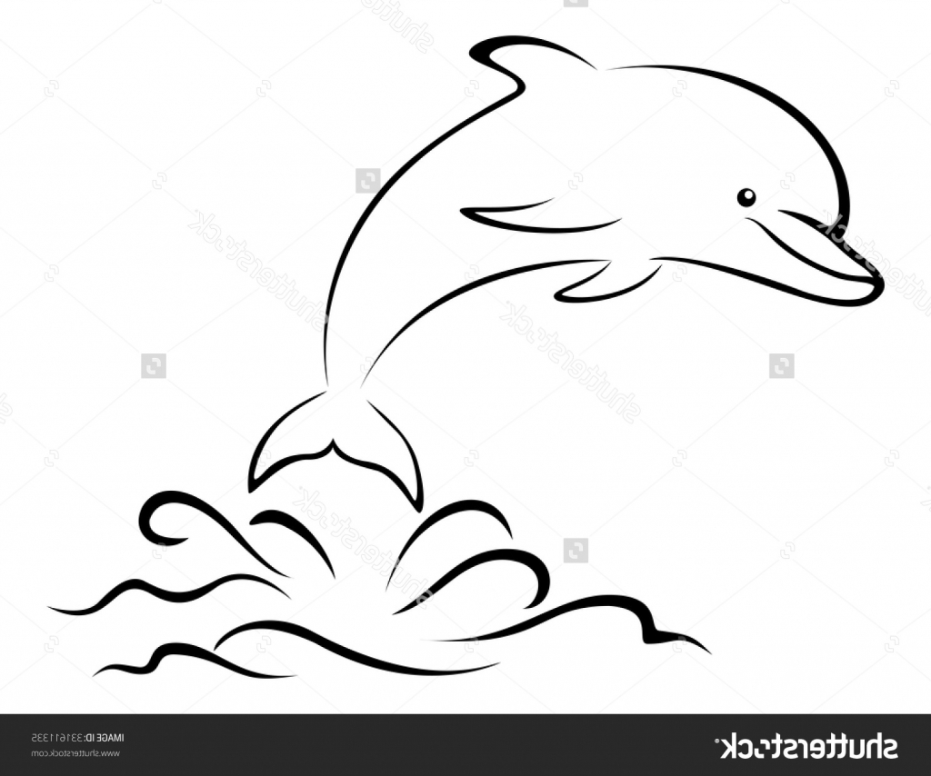 1024x854 Dolphin Drawing Wave For Free Download