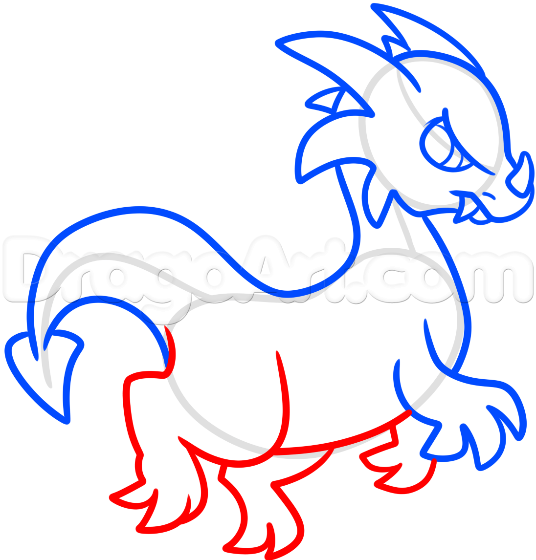 1096x1146 How To Draw A Simple Dragon, Step