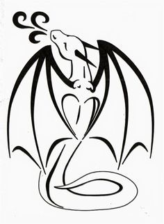 236x322 Simple Line Drawing Of A Dragon