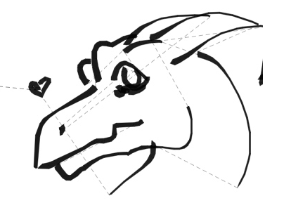 414x289 Easy Simple Dragon Head Drawing