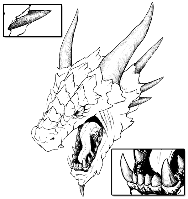 600x635 How To Draw A Realistic Dragon Head In Space