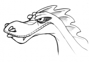 300x210 Simple Dragon Head Drawing