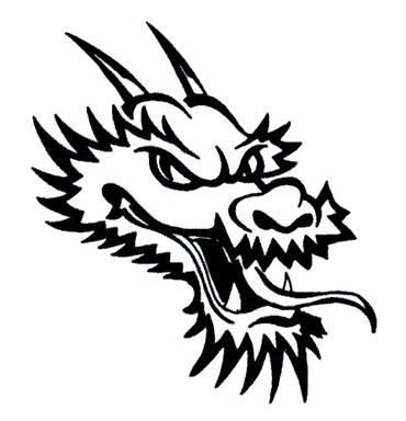 370x384 Simple Dragon Head Tattoo Designs