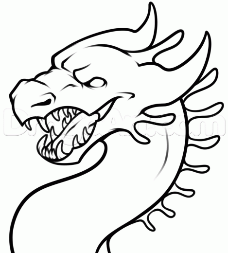 469x520 Step How To Draw A Simple Dragon Head