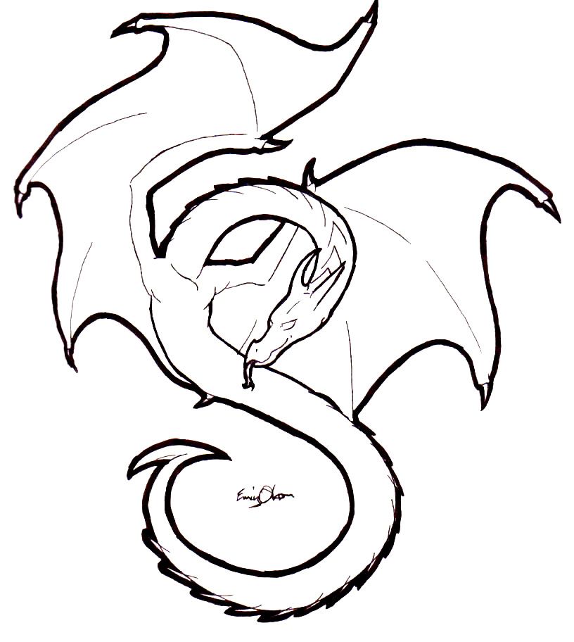 816x912 Free Standard Dragon Outlines
