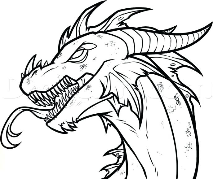 Simple Dragon Line Drawing | Free download on ClipArtMag