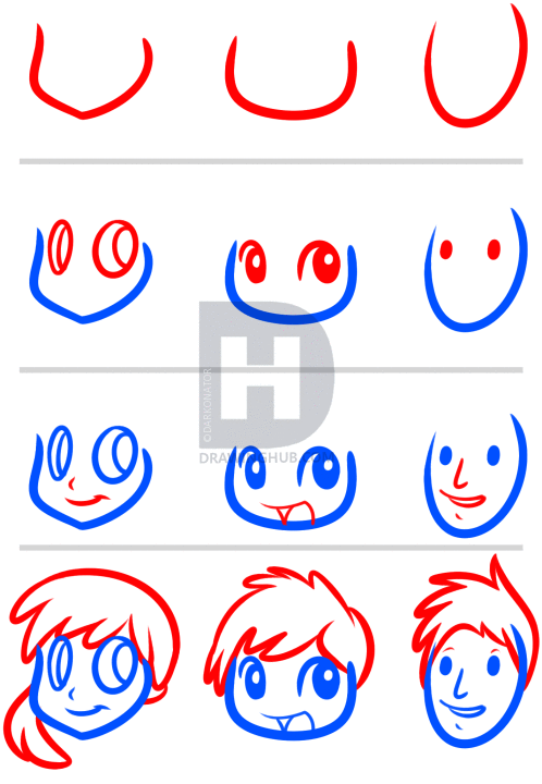 498x720 How To Draw Faces For Kids, Step