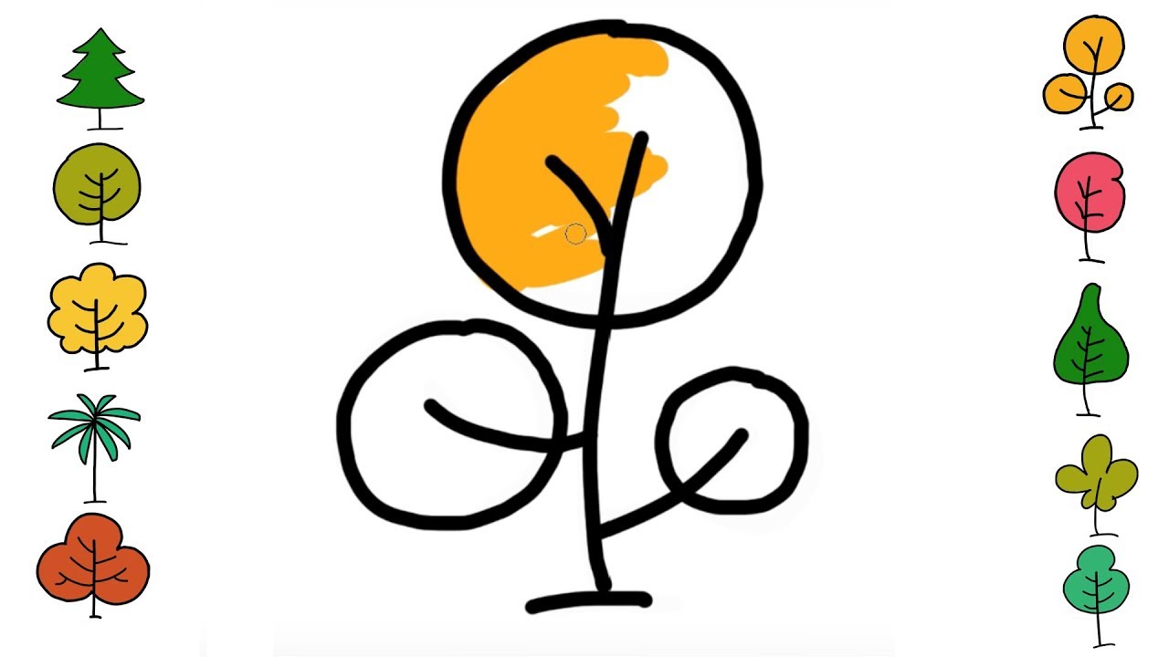 1280x720 Tree Shapes Drawing For Kids How To Draw Simple Tree Shape