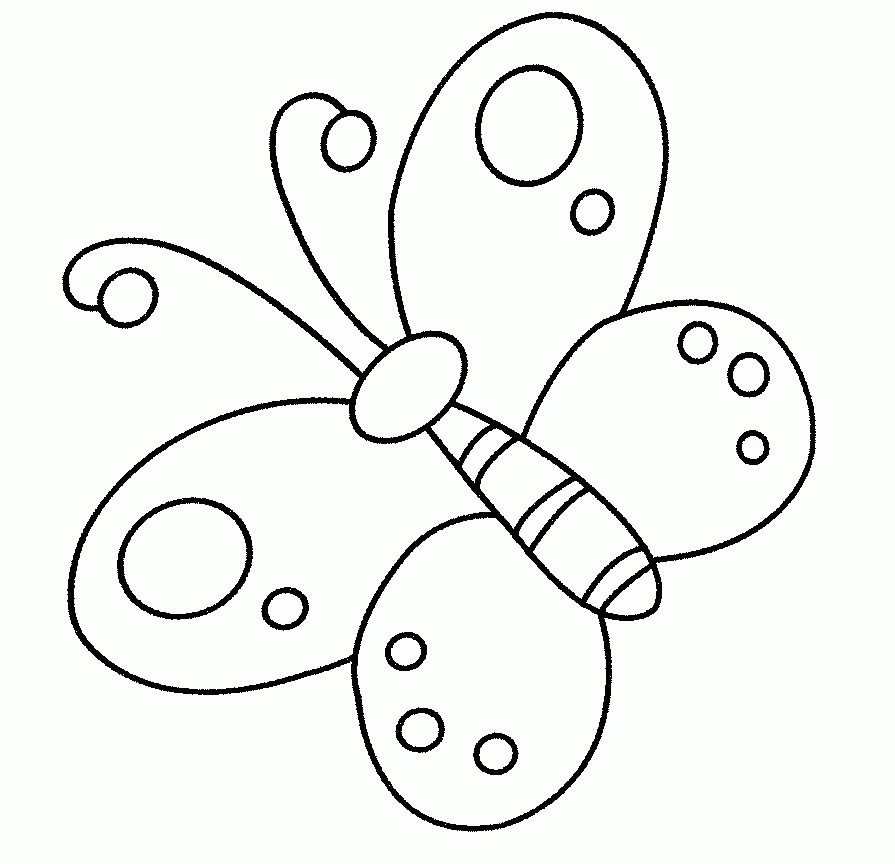 895x864 Easy Coloring Pages To Draw Simple Butterfly For Preschoolers