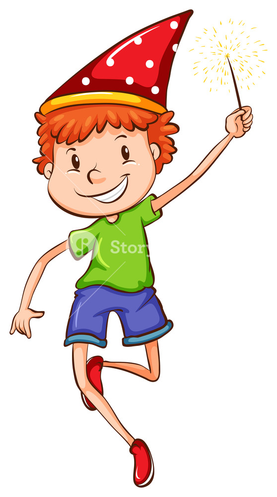 558x1000 Illustration Of A Simple Sketch Of A Boy Celebrating On A White