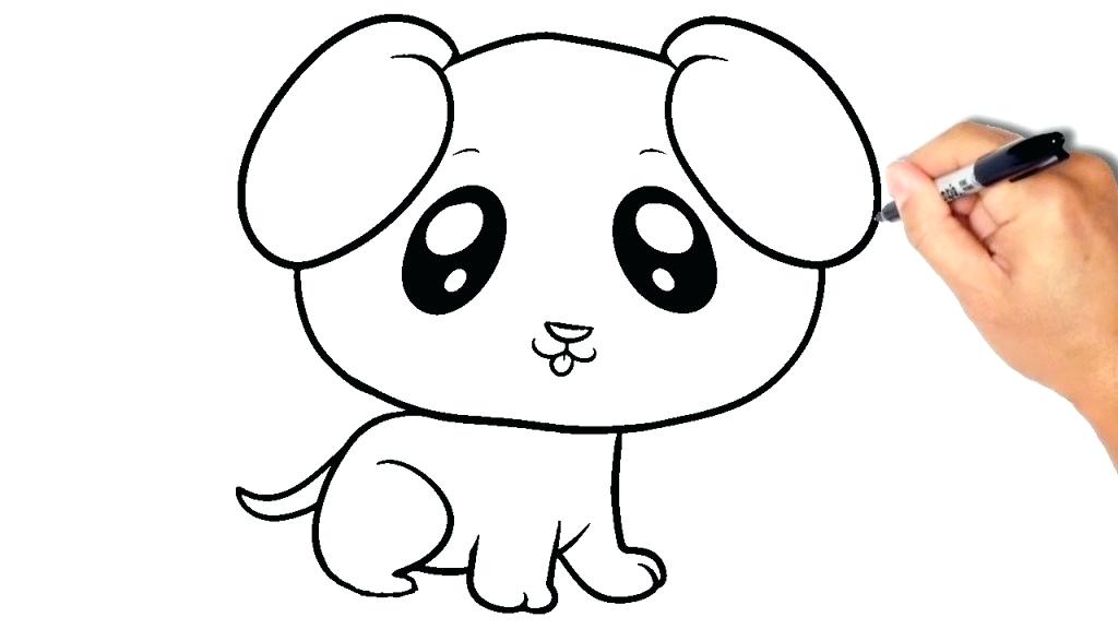 1024x576 Simple Puppy Drawing The Boy Is Playing With The Puppy Black