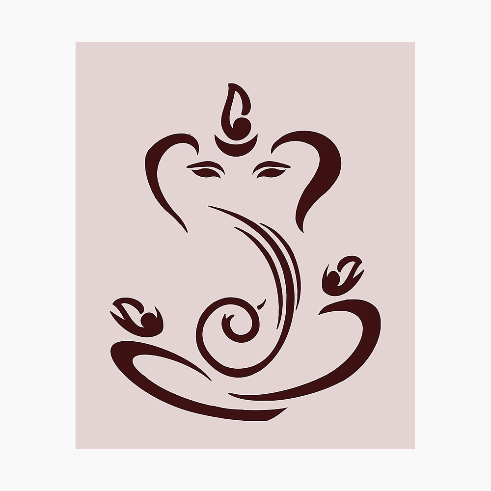 1000x1000 Simple Artwork Lord Ganesha Tshirt Photographic Print