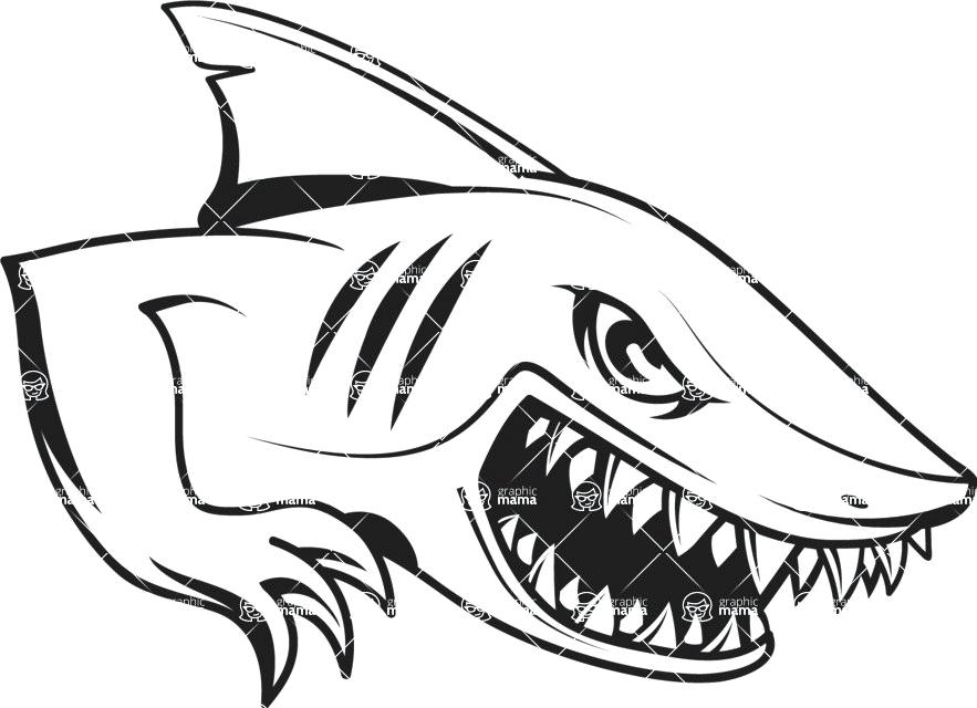 883x640 Shark Simple Drawing Simple Shark Head Drawing Step
