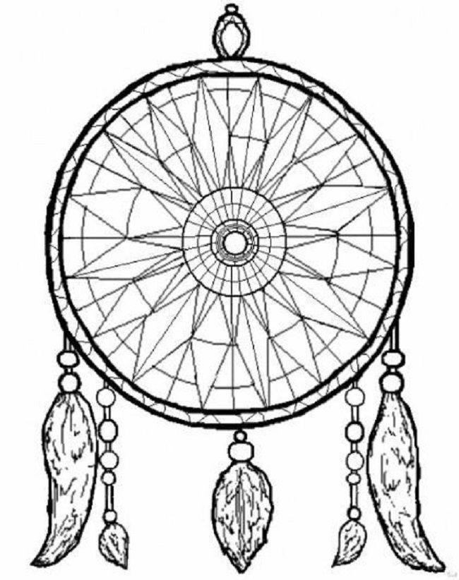650x822 Simple Dream Catcher Coloring Pages Doodle Art Posters