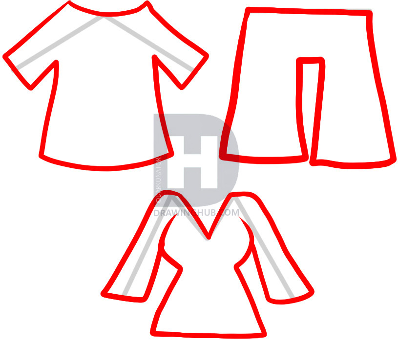815x701 How To Draw Clothes For Kids, Step