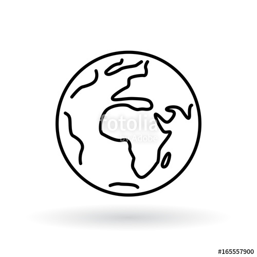 500x500 Simple Planet Icon Earth Sign World Symbol Stock Image