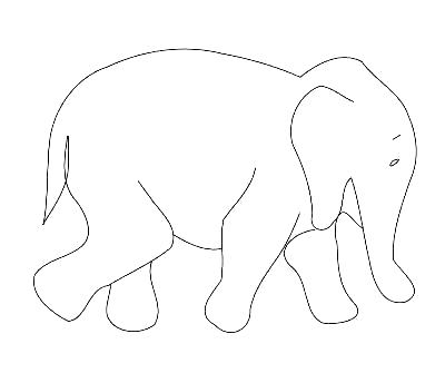 400x344 Elephant Drawing Outline Elephant Drawing Outline Simple Template