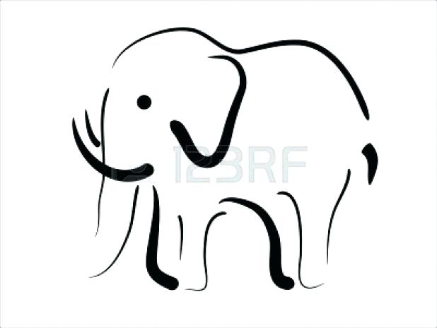 618x464 Outline Of A Elephant Simple Elephant Tattoos Collection Elephant