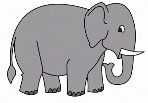 300x210 Simple Elephant Drawing Step