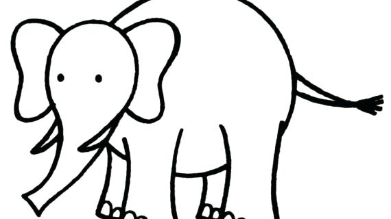 570x320 Simple Elephant Outline Drawing Basic