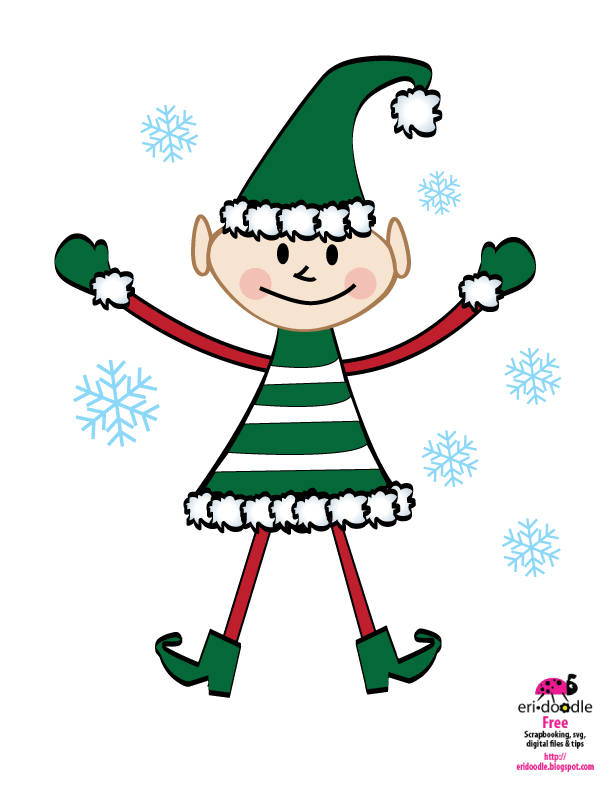 612x792 A Little Green Christmas Elf Scrapbooking Free Download