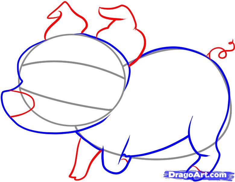 779x604 Learn How To Draw An Easy Pig, Farm Animals, Animals, Free Step