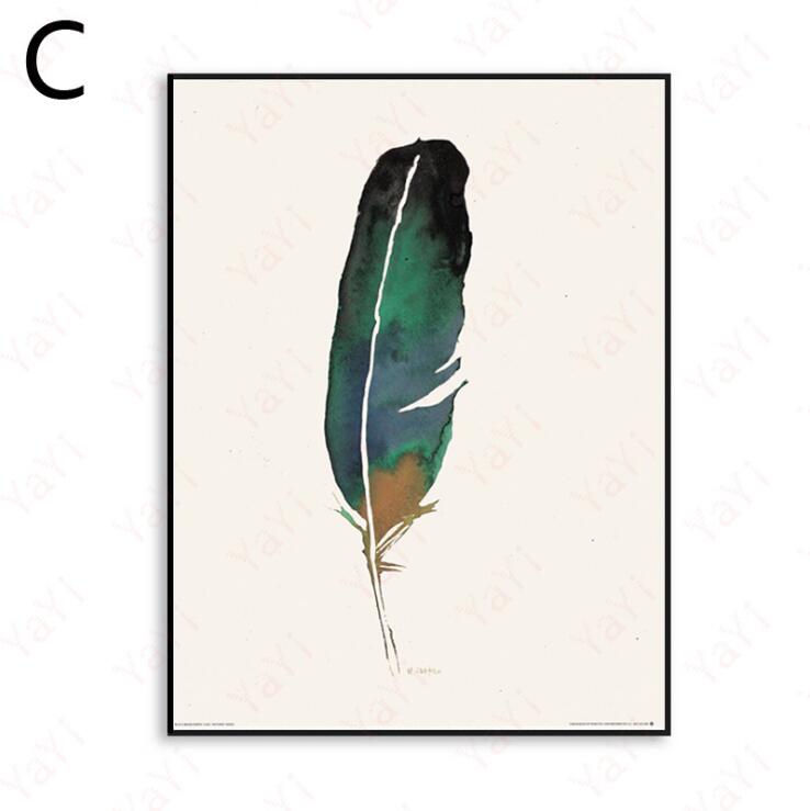 738x739 frameless painting nordic simple feather decoration painting