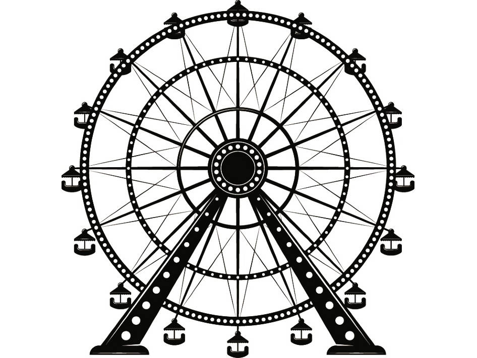 Simple Ferris Wheel Drawing