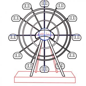 302x302 How To Draw A Ferris Wheel, Step