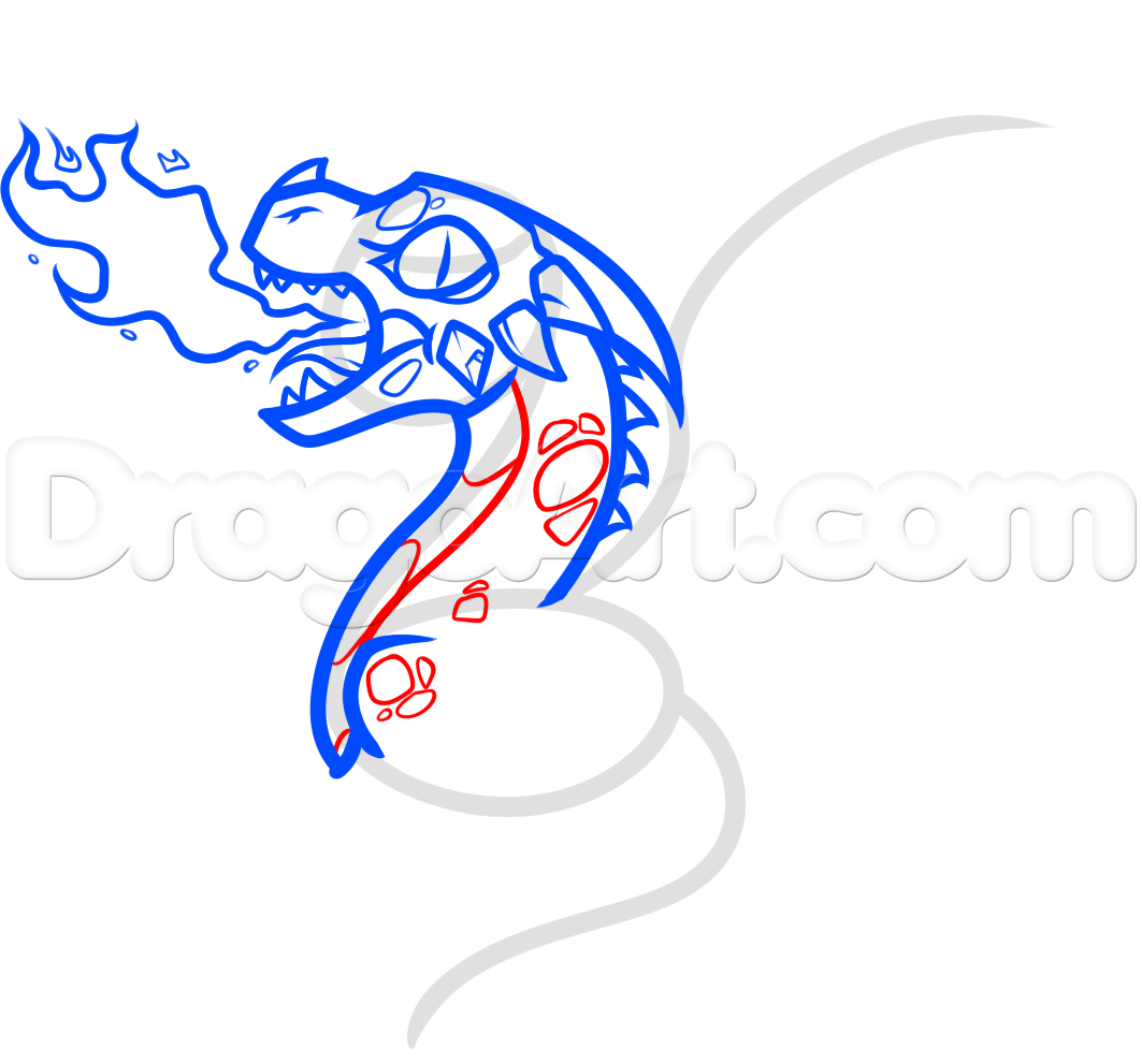 1063x991 Draw A Baby Fire Breathing Dragon, Step