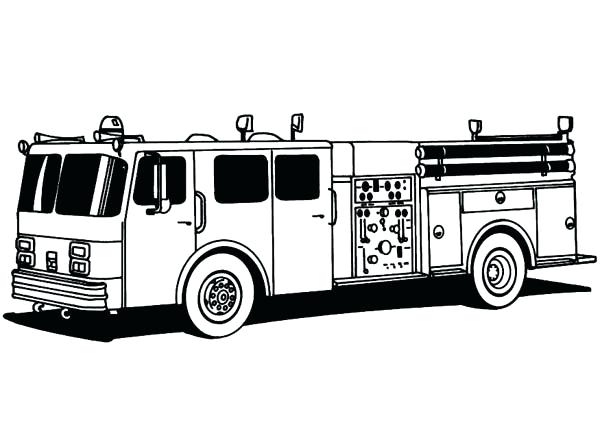 600x425 Fire Truck Coloring Pages To Print Simple Fire Truck Coloring