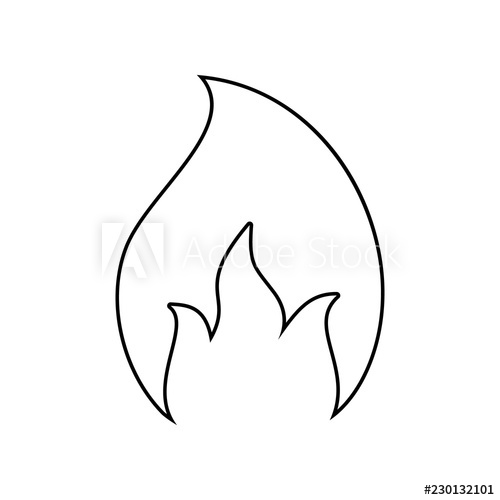 500x500 Fire Flame Symbol Sign Icon Simple Outline Vector Of Web