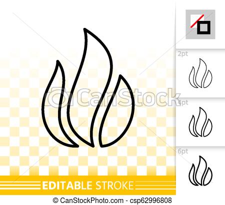 450x411 Fire Simple Flame Bonfire Black Line Vector Icon Fire Thin Line