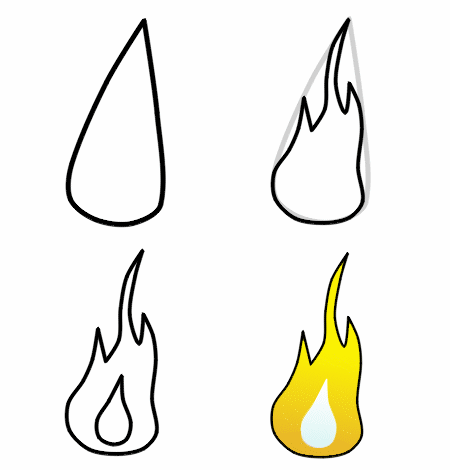 450x470 How To Draw Flames