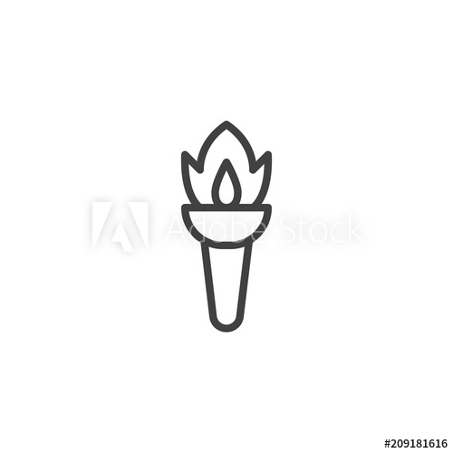 500x500 Torch Flame Outline Icon Linear Style Sign For Mobile Concept