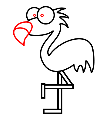 350x400 Drawing A Cartoon Flamingo