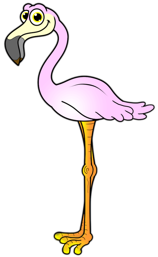 540x878 Cartoon Flamingo Step