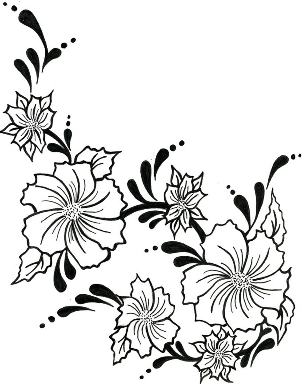 1020x1301 Simple Flower Designs Pencil Drawing Simple Flower Designs