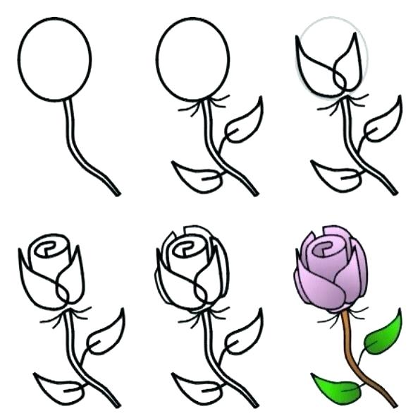 586x589 Simple Flower To Draw
