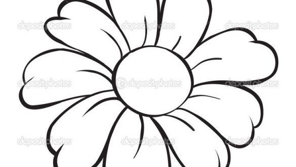 585x329 Simple Flower Drawings