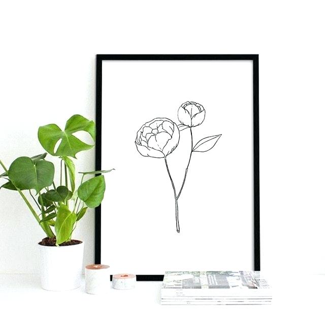 640x640 Simple Line Drawings Of Flowers Simple Style White And Black Line