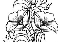 200x140 Flower Outline Drawing Simple Flower Line Drawing